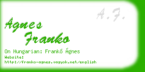 agnes franko business card