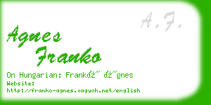 agnes franko business card